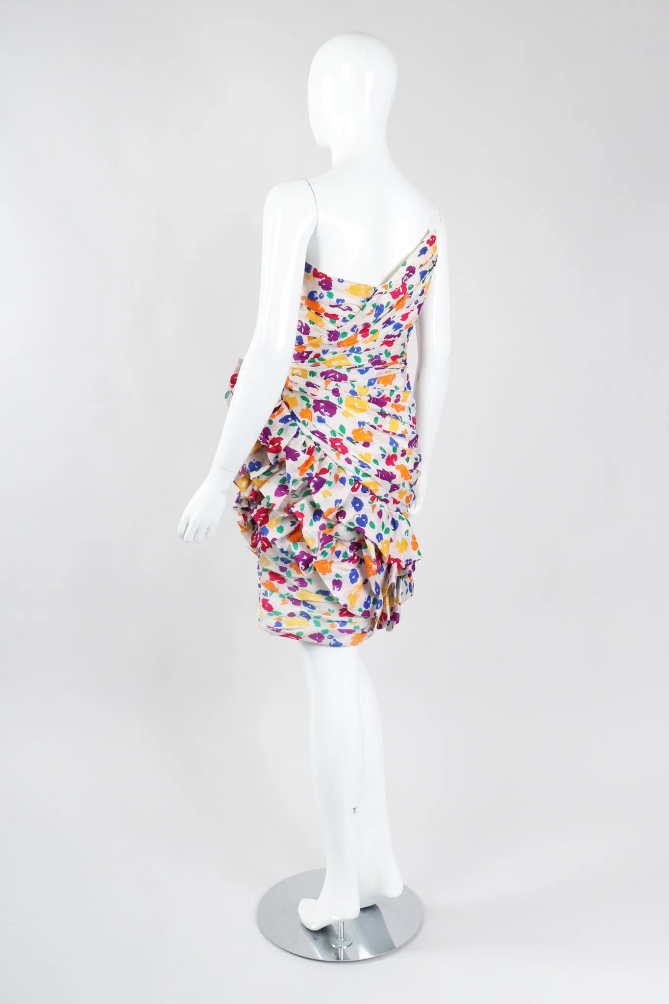 Strapless Floral Party Dress