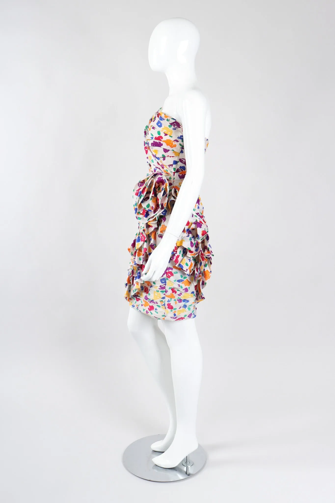 Strapless Floral Party Dress