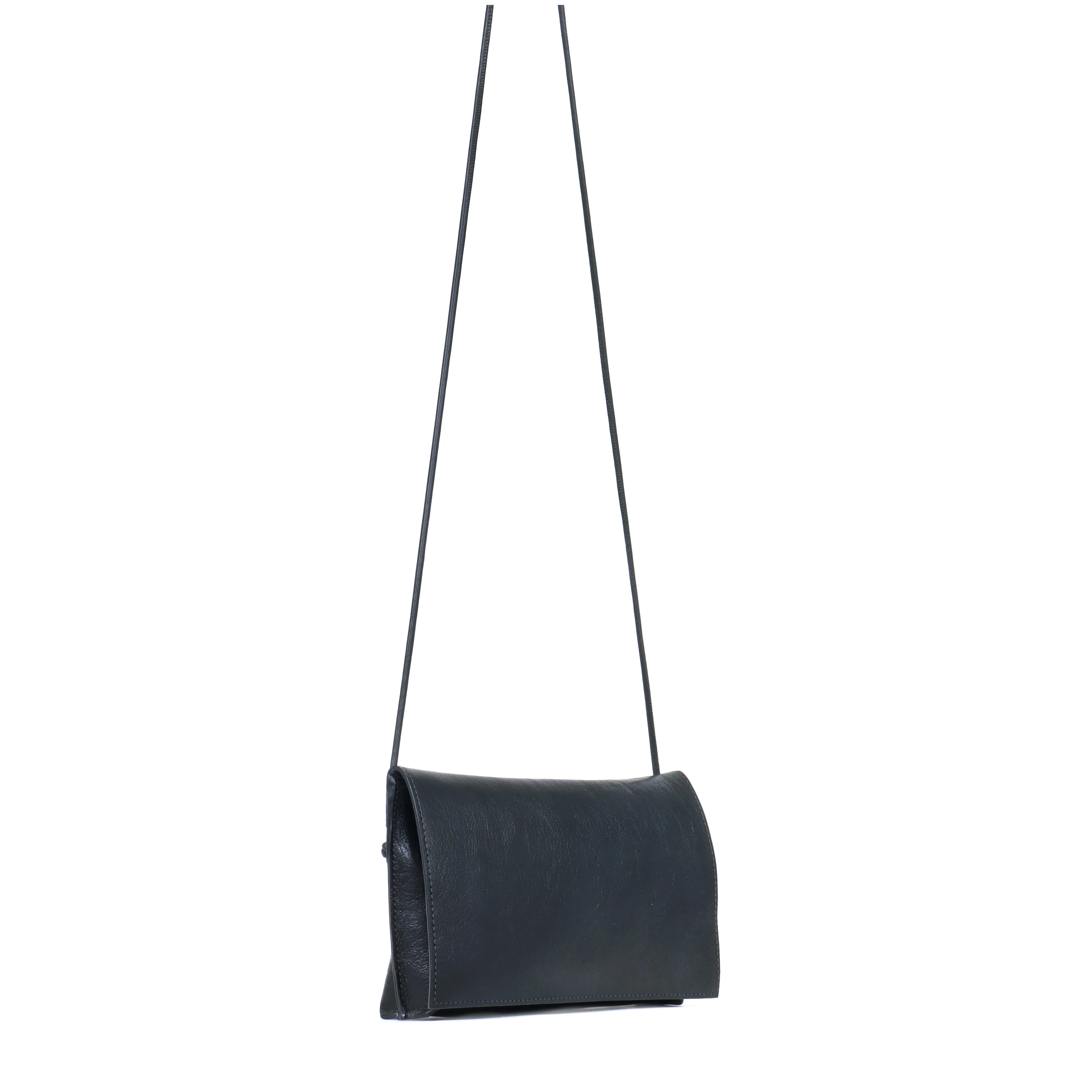 STRAPPY FOLDOVER BLACK CALF