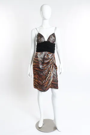 Strappy Metallic Animal Print Dress
