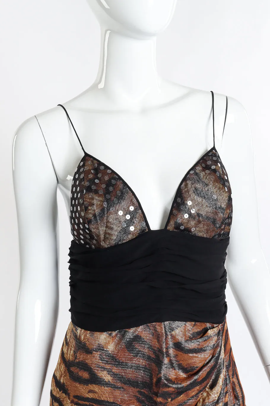 Strappy Metallic Animal Print Dress