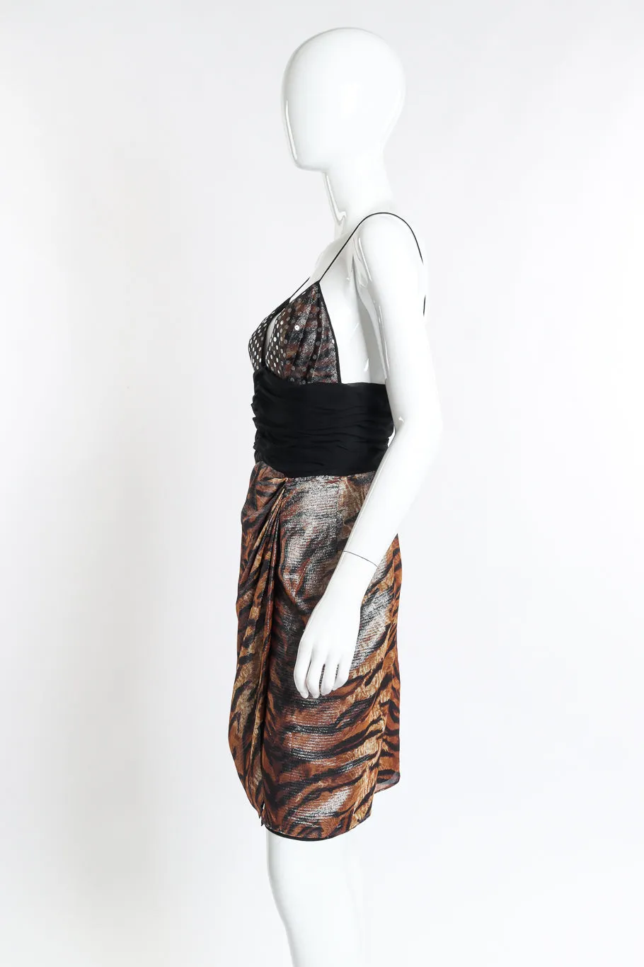 Strappy Metallic Animal Print Dress