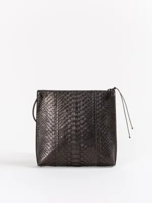 strappy pouch - black python