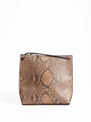 strappy pouch - brown diamond python