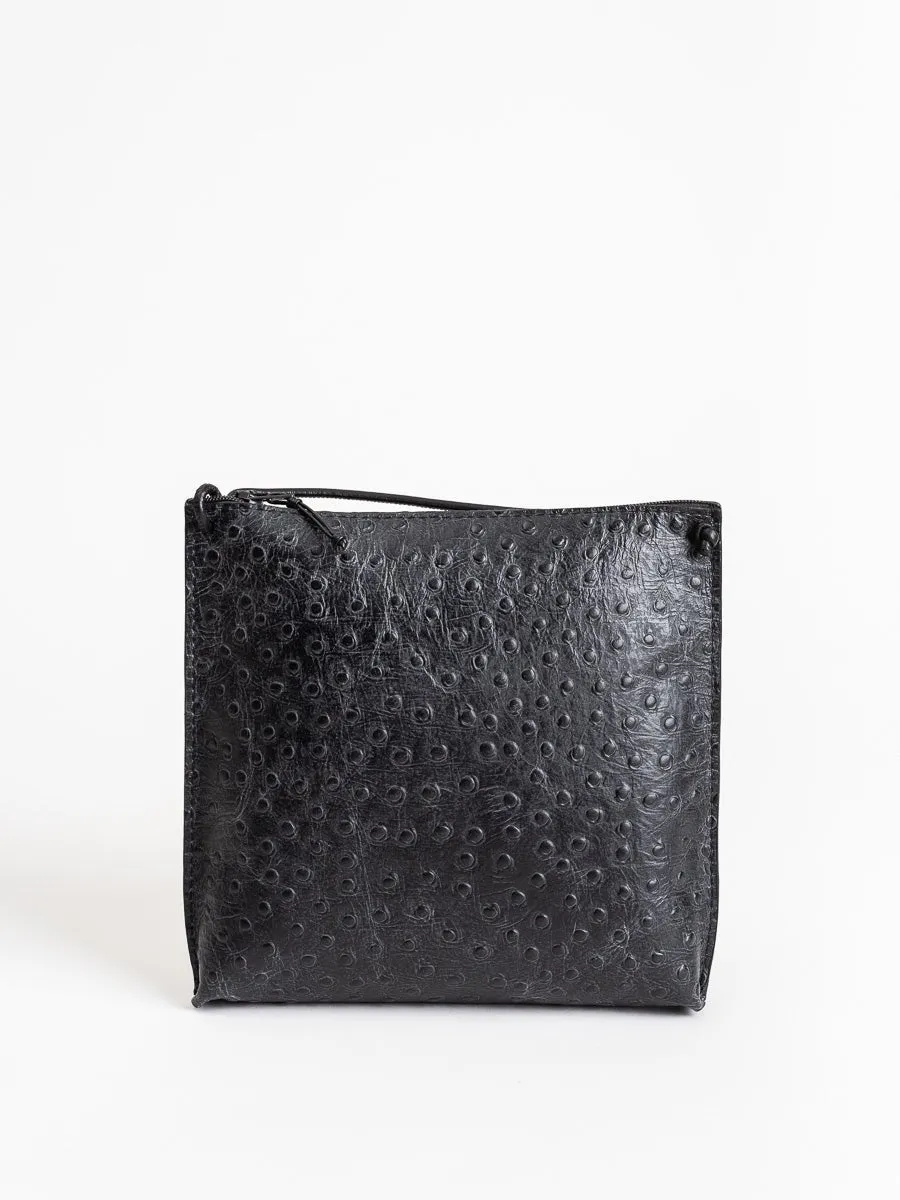 strappy pouch - embossed ostritch