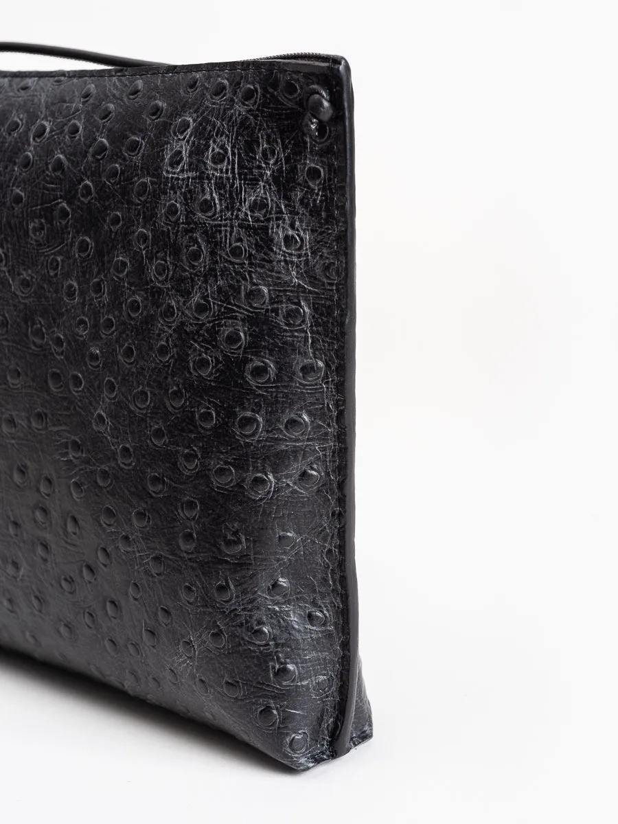 strappy pouch - embossed ostritch