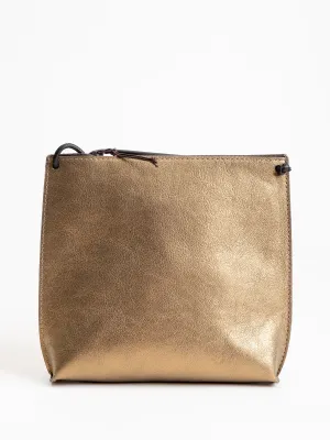 strappy pouch - gold french goat