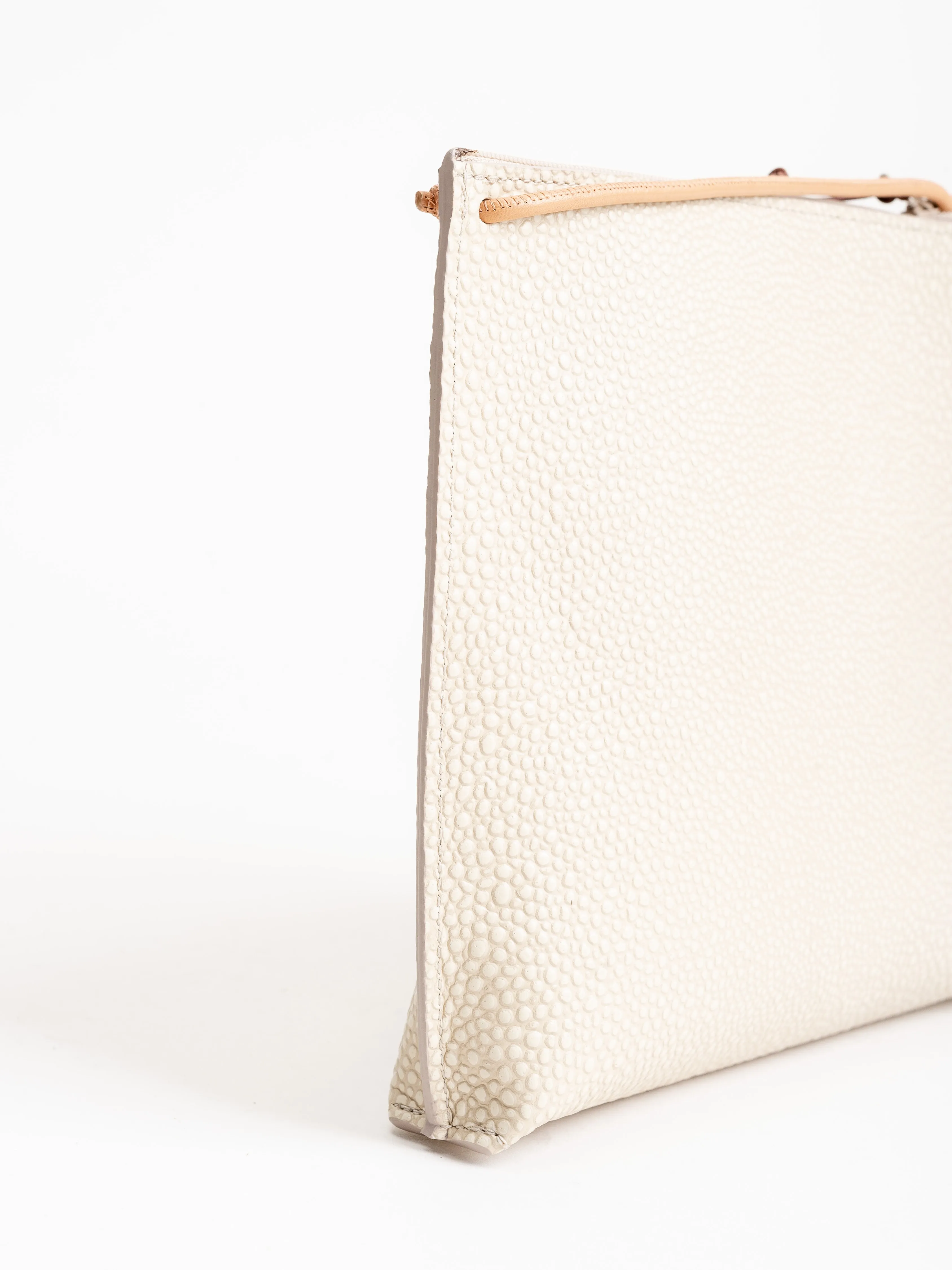 strappy pouch - ivory shagreen
