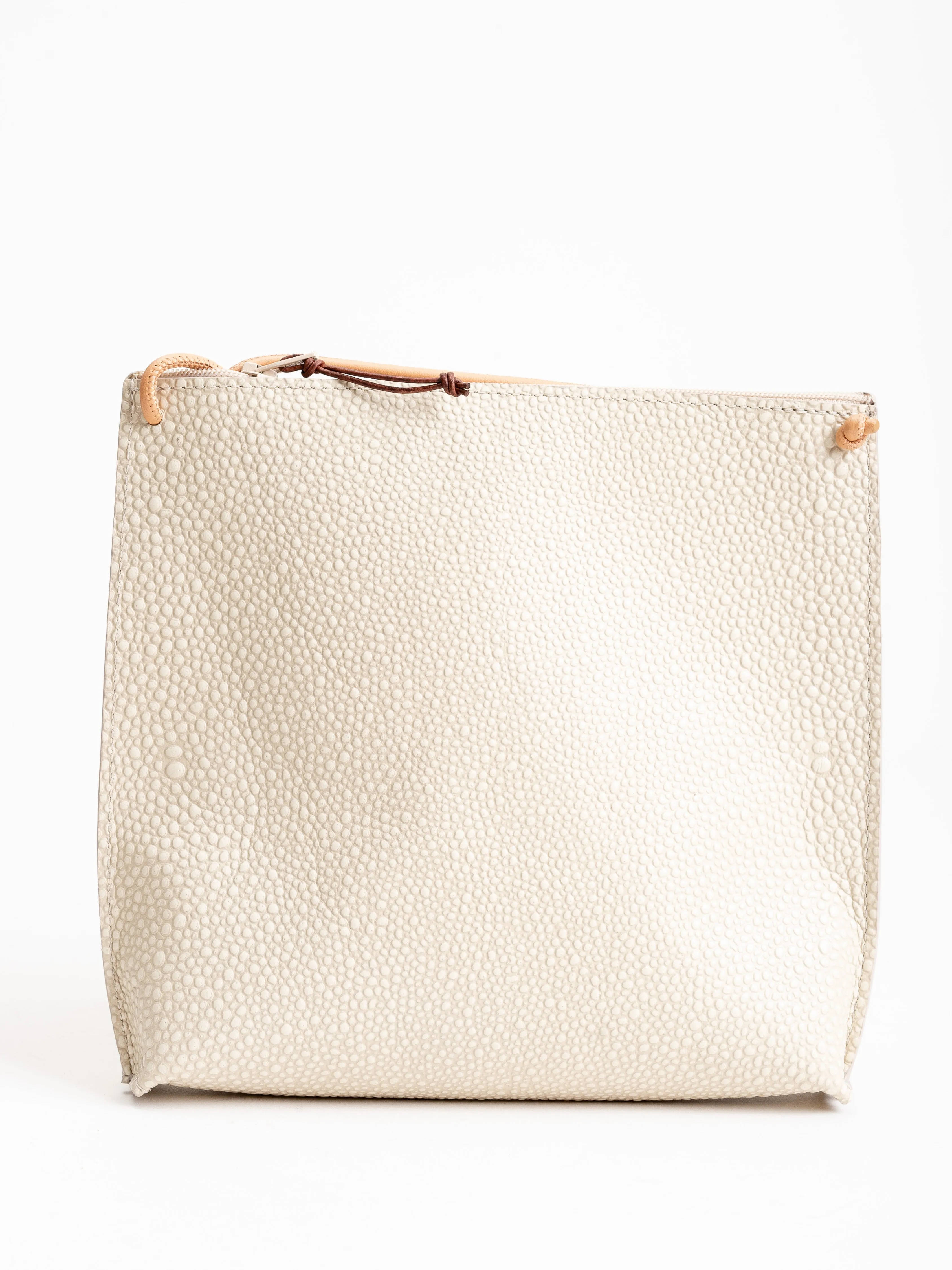 strappy pouch - ivory shagreen
