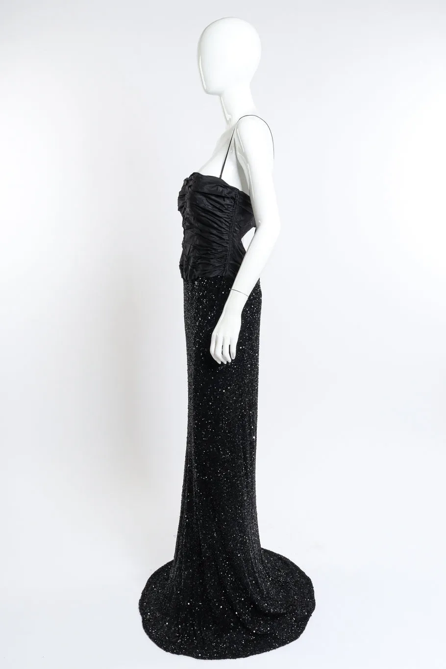 Strappy Sequin Evening Gown