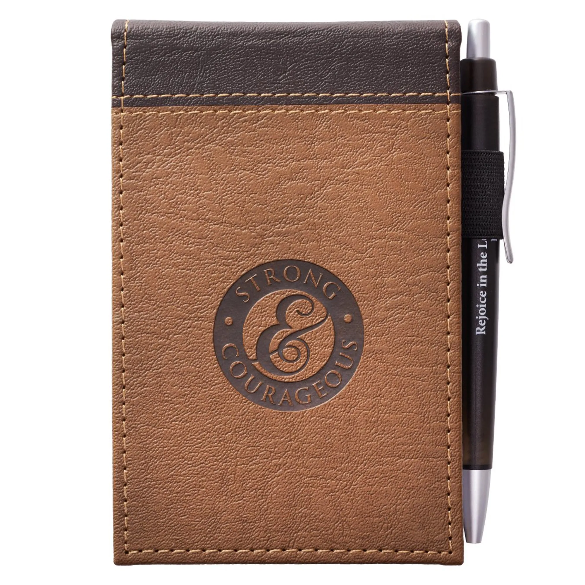 Strong & Courageous LuxLeather Pocket Notepad