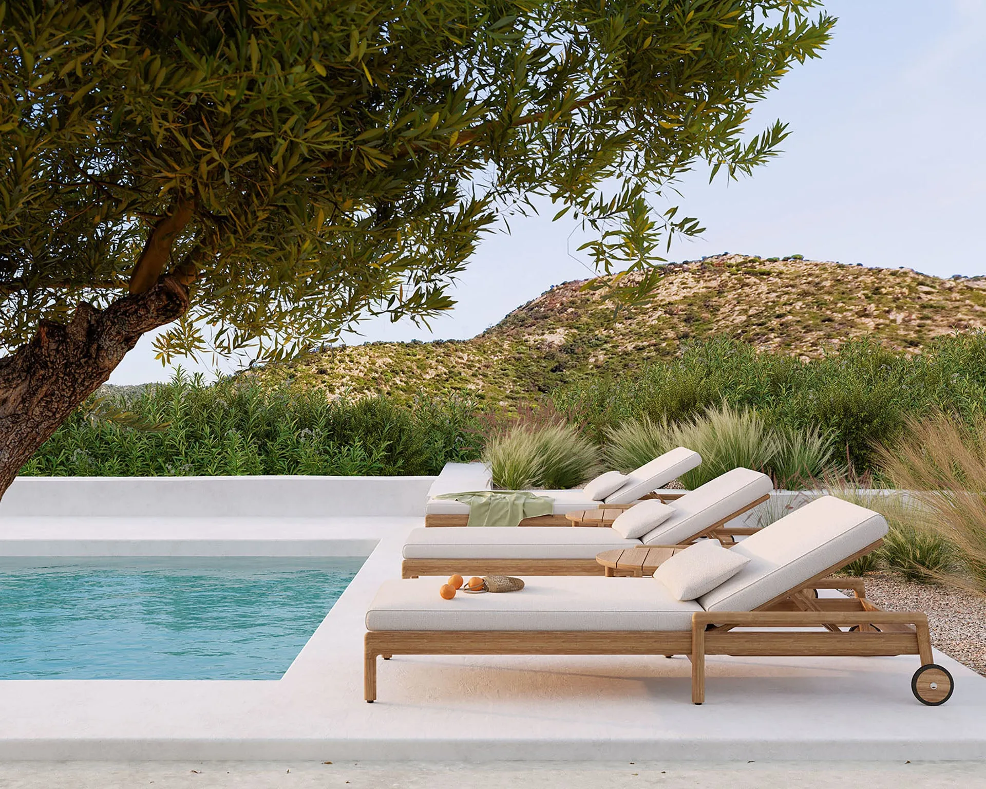 Teak Jack Outdoor Adjustable Lounger - Wooden Frame