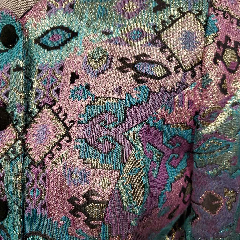 Teal and Pink Sparkle Aztech Western Top