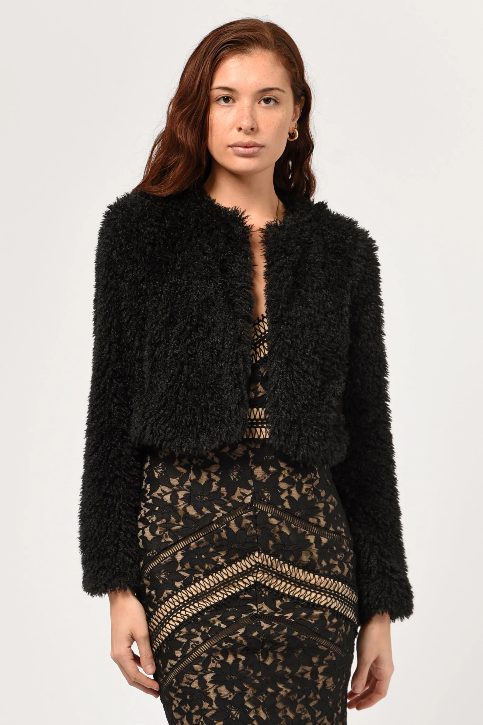 Thalia Faux Fur Cropped Coat