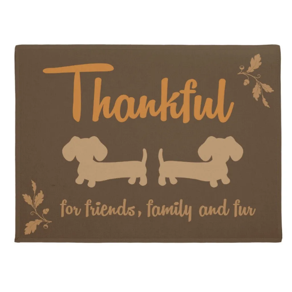 Thanksgiving Autumn Dachshund Doormat