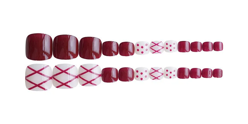 Toe nail crossline red