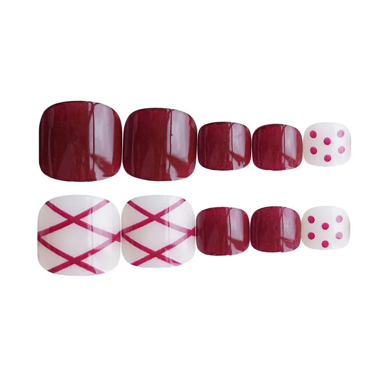 Toe nail crossline red