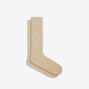 Tonal Diamond Check Mid-Calf Socks