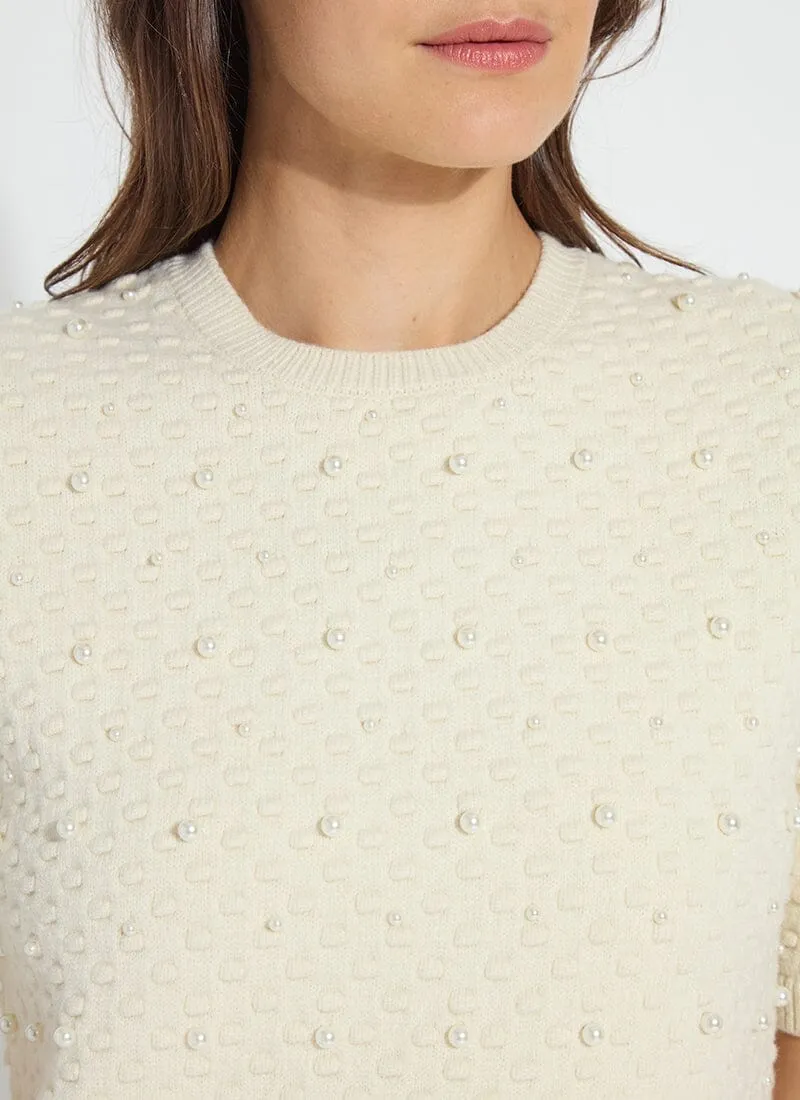 Valentina Pearl Short Sleeve Sweater