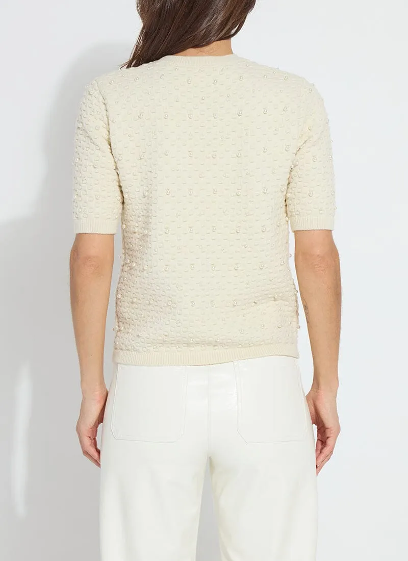 Valentina Pearl Short Sleeve Sweater