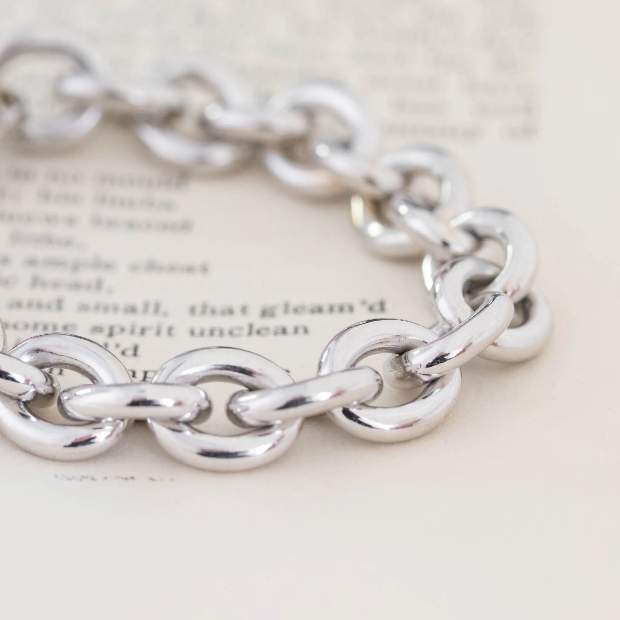 Vintage Chunky Curb Link Bracelet, French