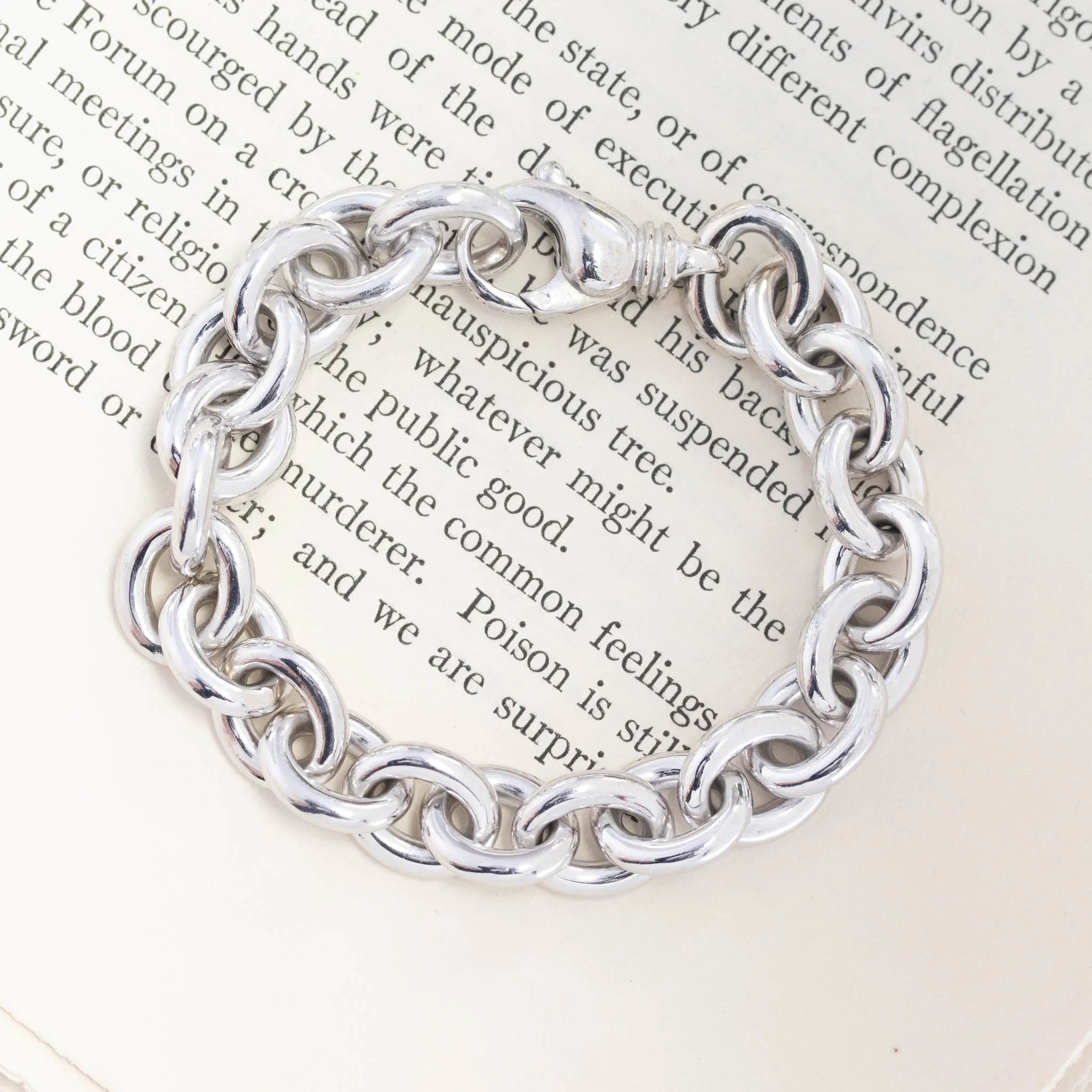Vintage Chunky Curb Link Bracelet, French
