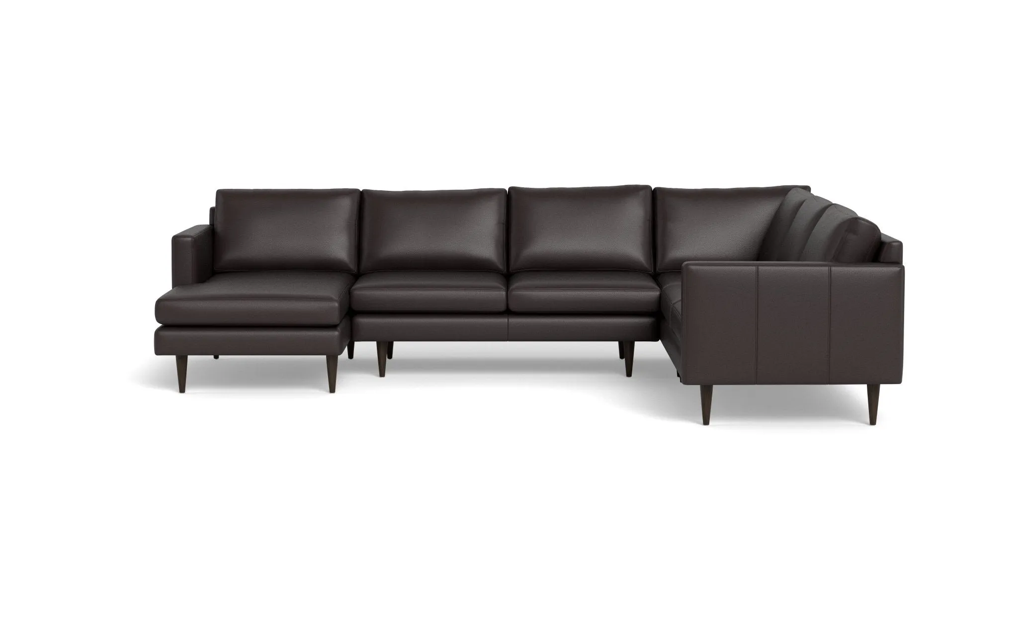 Wallace 131" Leather Untufted Corner Sectionals w. Left Chaise