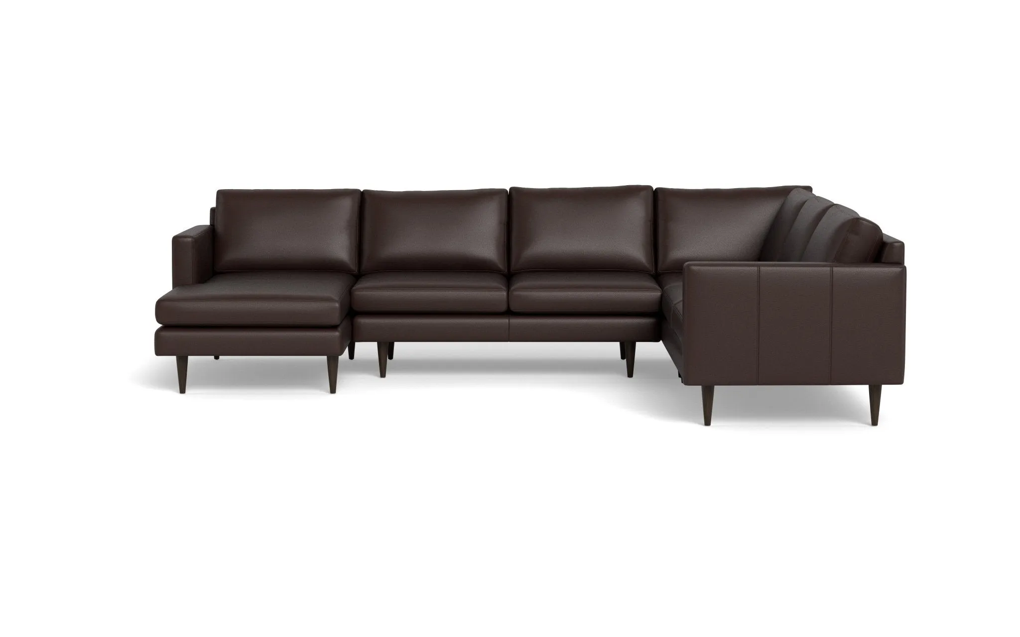 Wallace 131" Leather Untufted Corner Sectionals w. Left Chaise