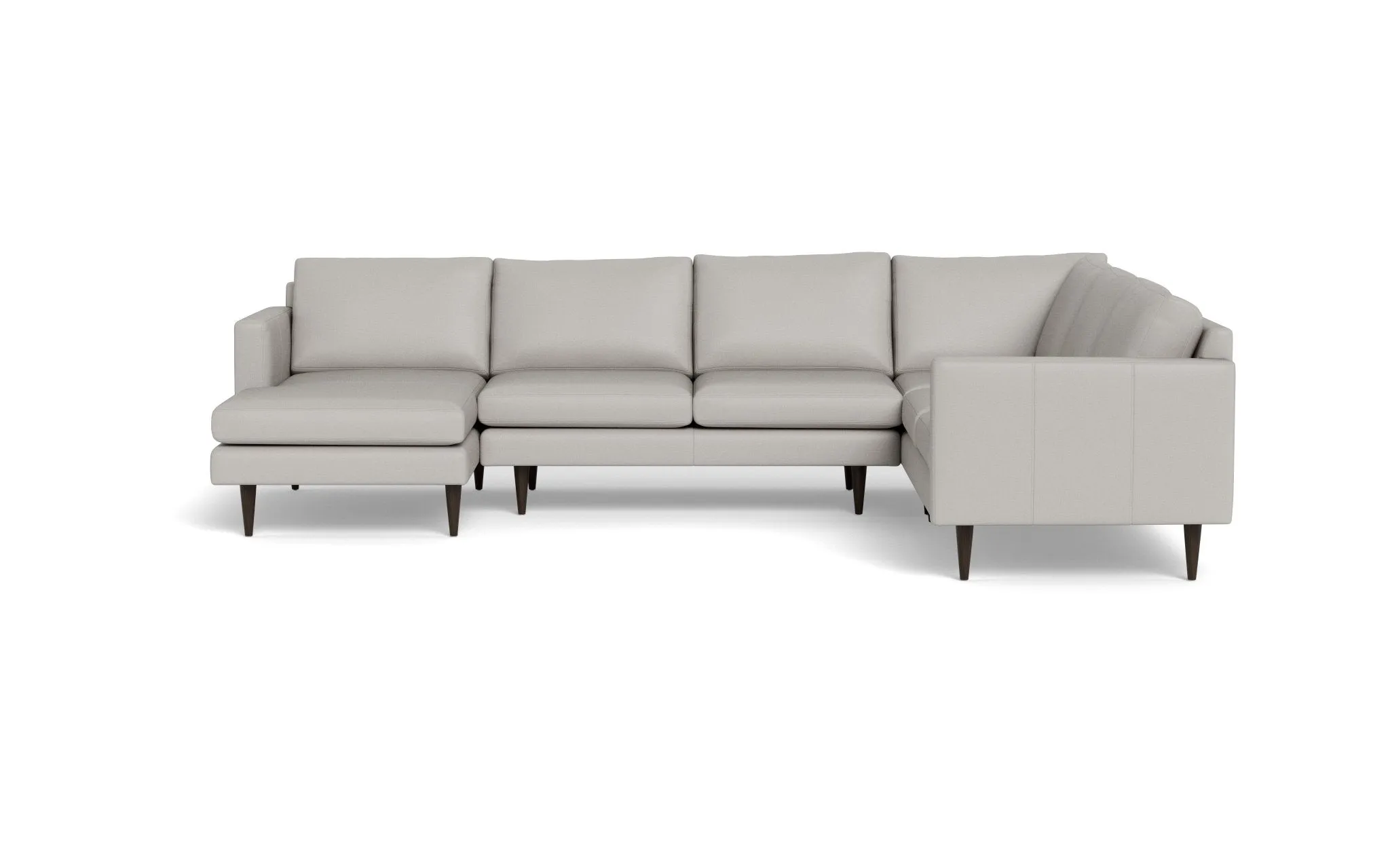Wallace 131" Leather Untufted Corner Sectionals w. Left Chaise