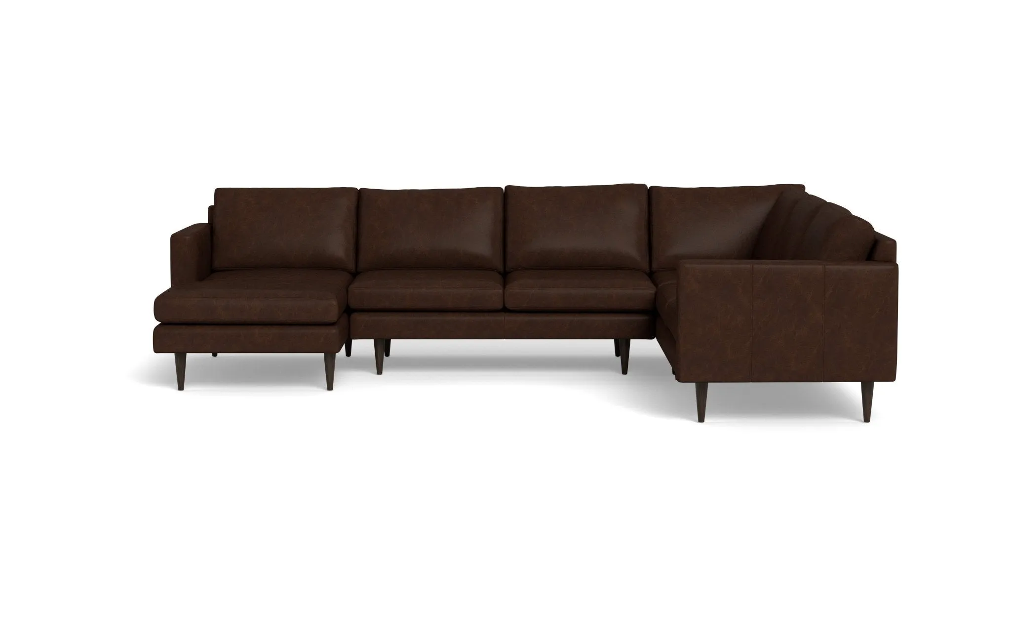 Wallace 131" Leather Untufted Corner Sectionals w. Left Chaise