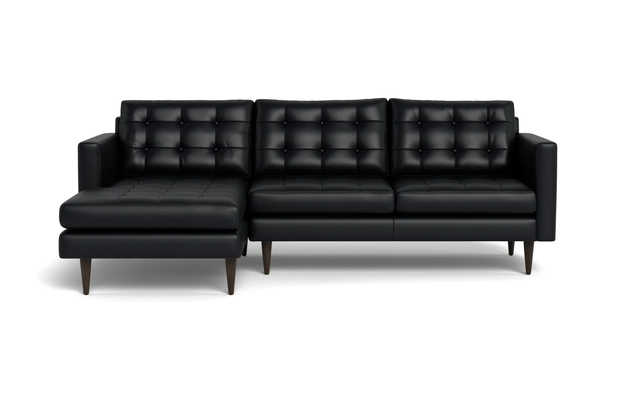 Wallace 98" Leather Left Chaise Sectional
