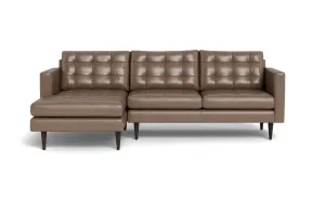 Wallace 98" Leather Left Chaise Sectional