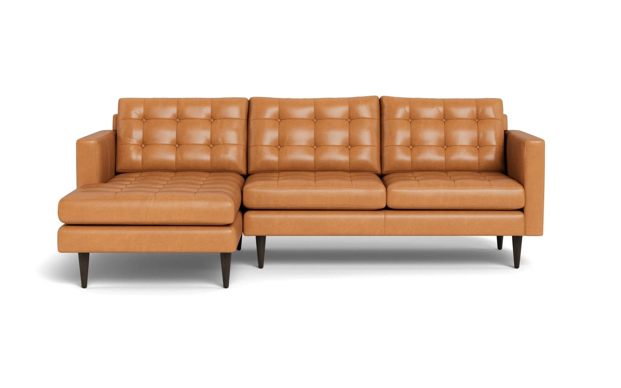 Wallace 98" Leather Left Chaise Sectional