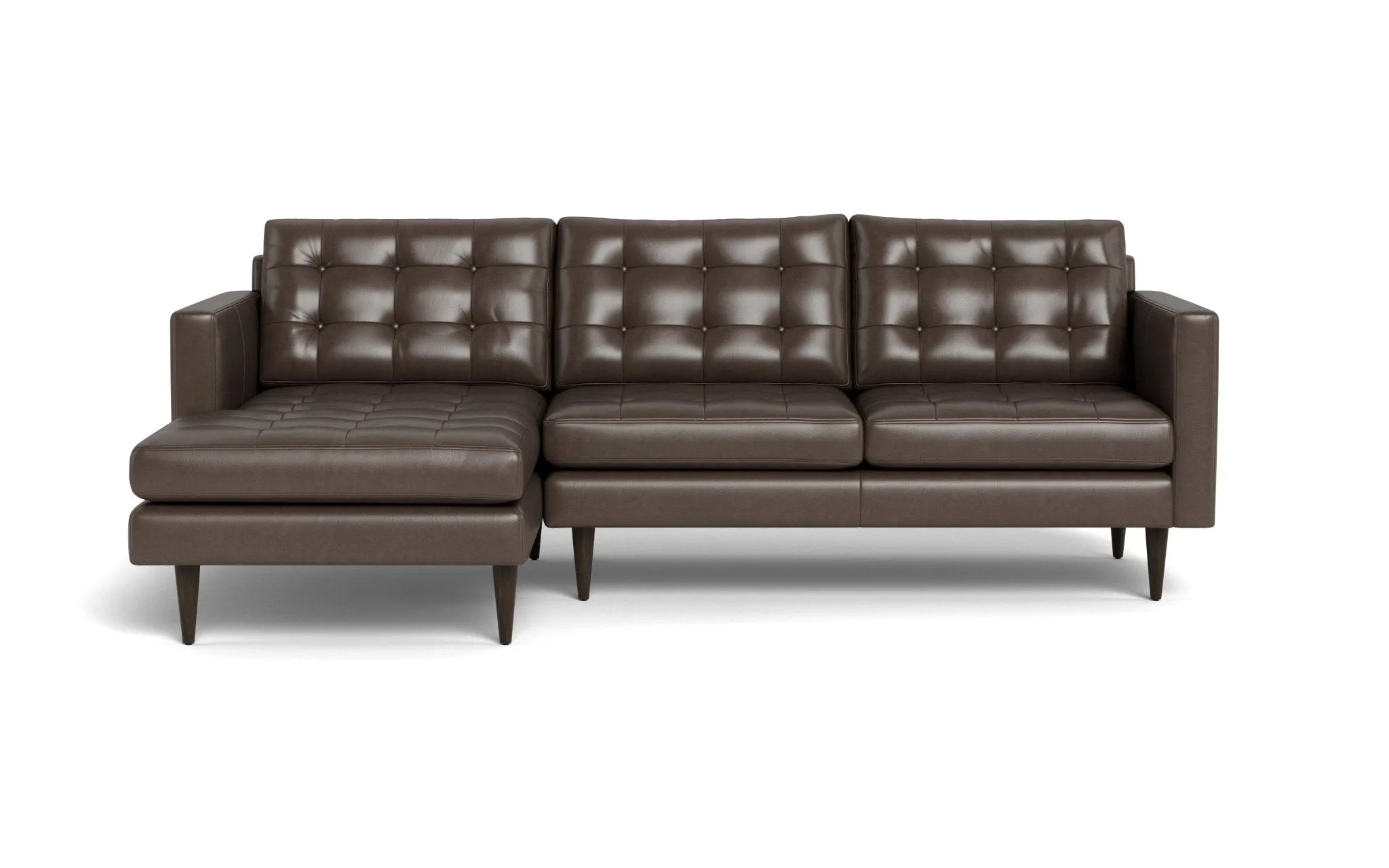 Wallace 98" Leather Left Chaise Sectional