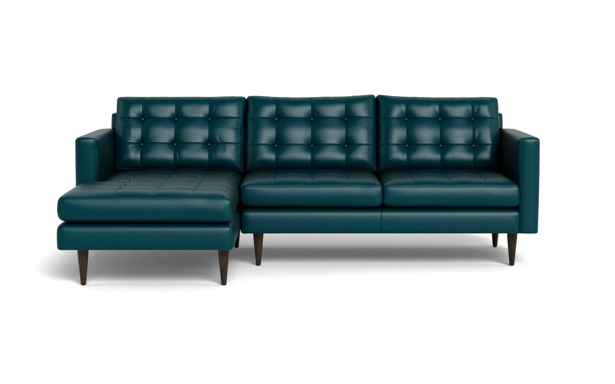 Wallace 98" Leather Left Chaise Sectional