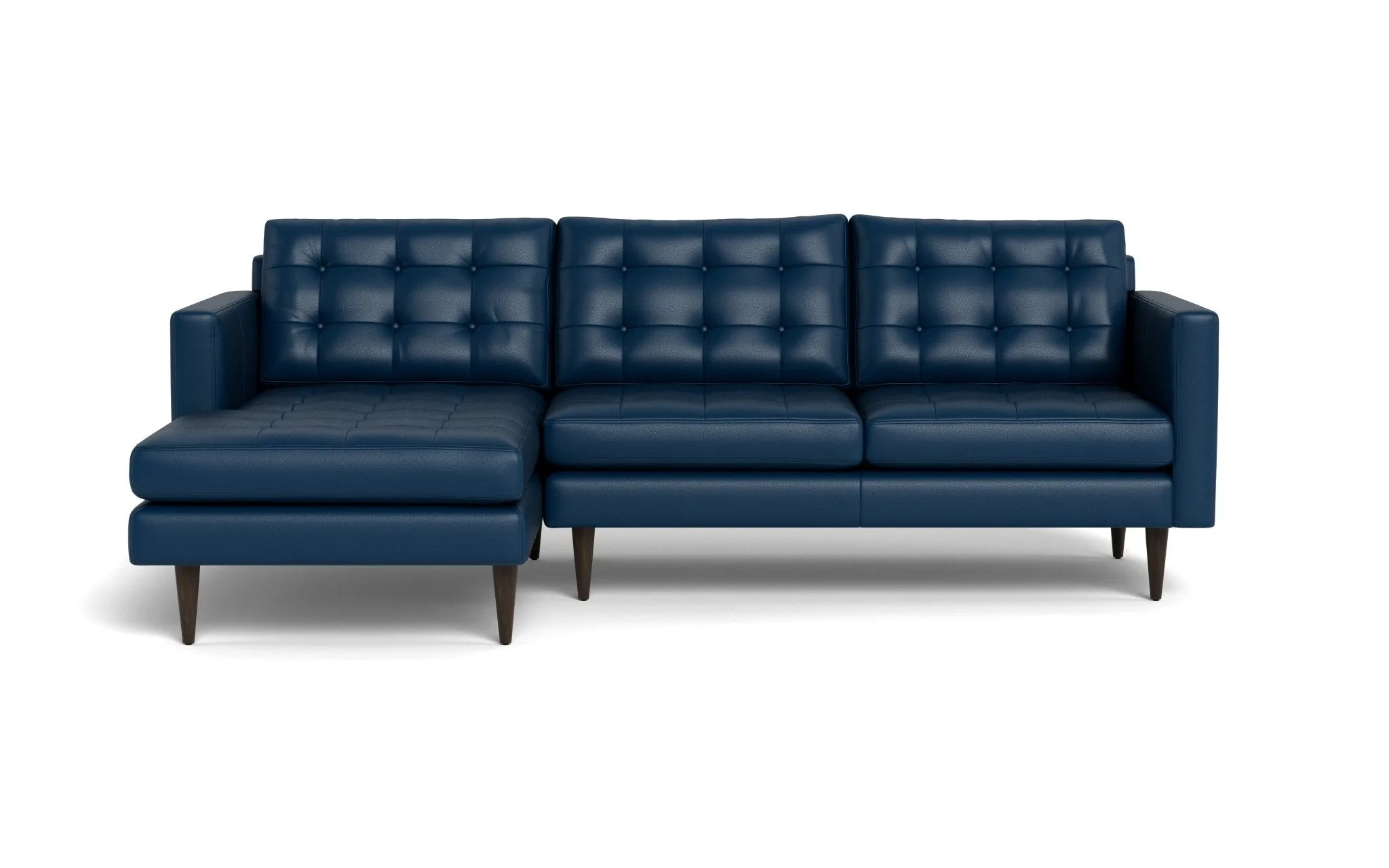 Wallace 98" Leather Left Chaise Sectional