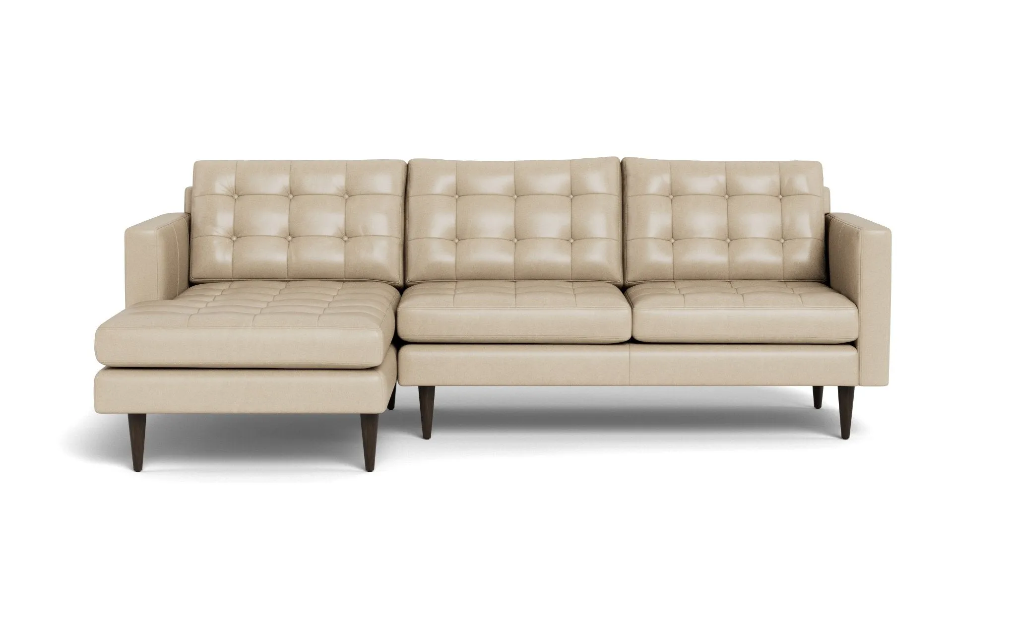 Wallace 98" Leather Left Chaise Sectional