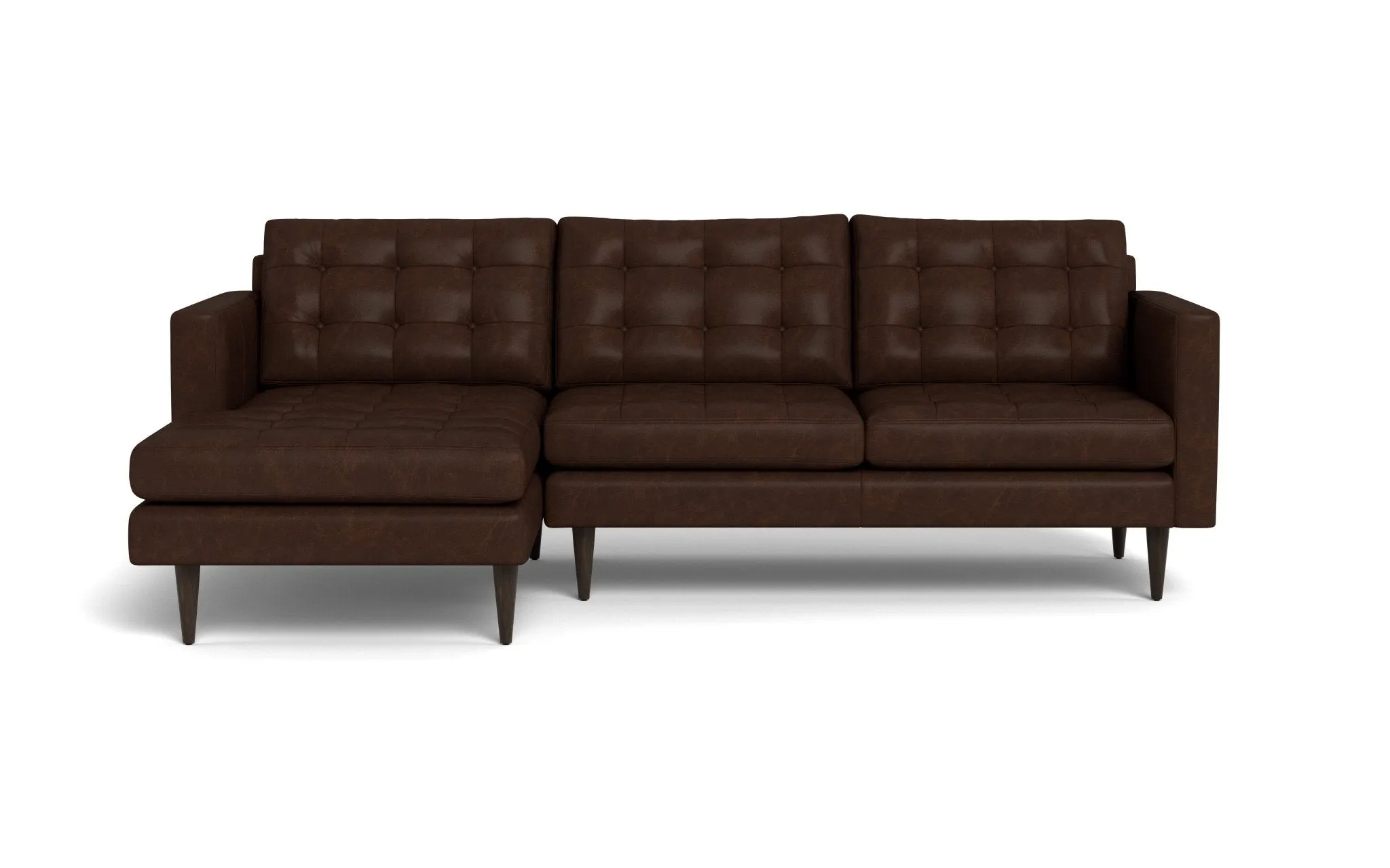 Wallace 98" Leather Left Chaise Sectional