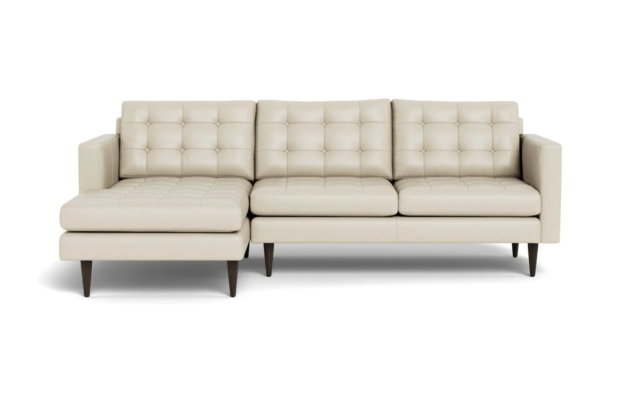 Wallace 98" Leather Left Chaise Sectional
