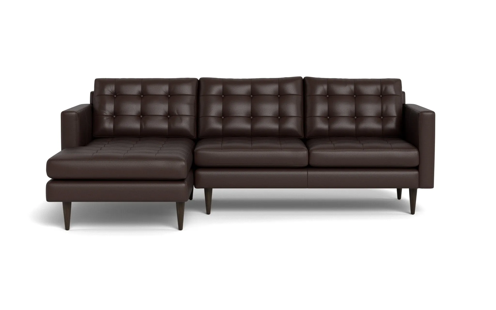 Wallace 98" Leather Left Chaise Sectional