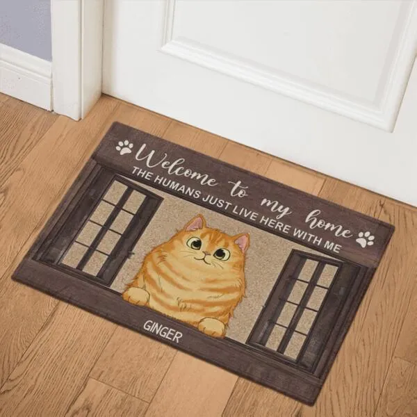 Welcome To Our Home Cat Personalize Doormat - Cats and Names can be customized