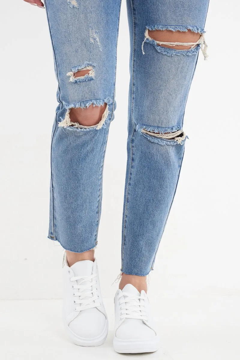 White Chunky Sole Lace Up Trainers - Lauryl