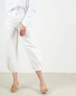 white denim sculpted pant - white