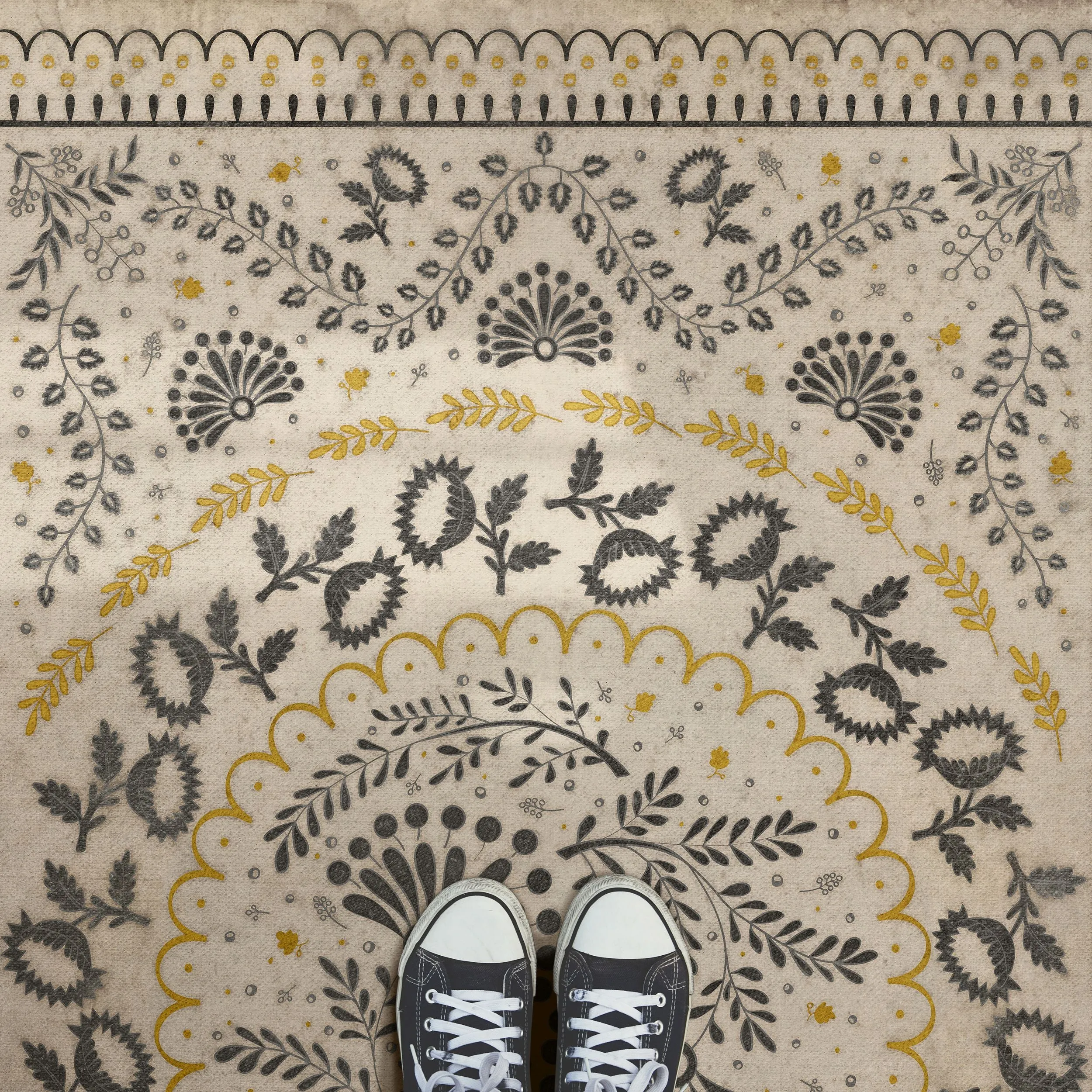 Williamsburg Cozens "Early One Morning" Vinyl Floorcloth - Spicher & Co.