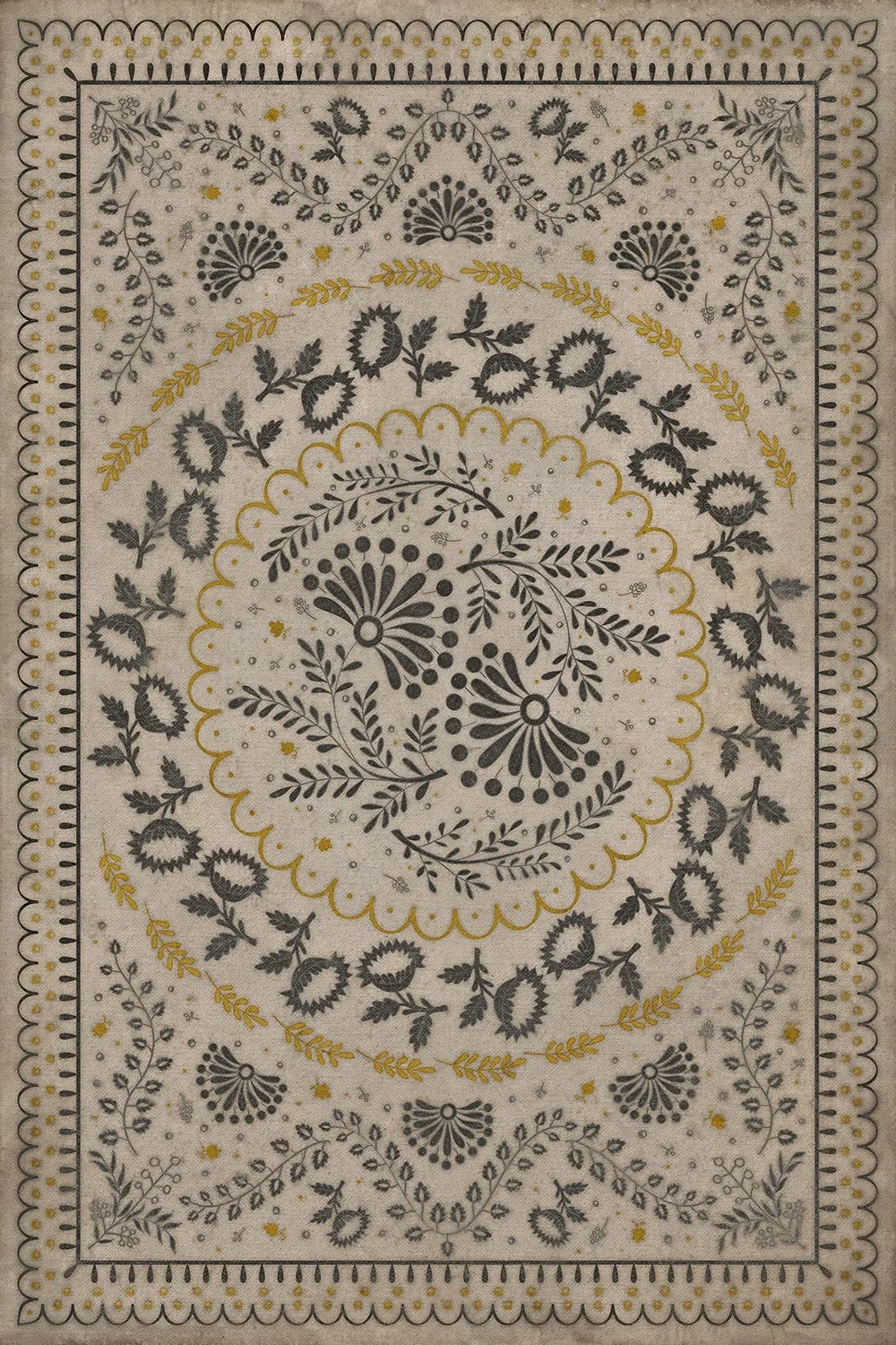 Williamsburg Cozens "Early One Morning" Vinyl Floorcloth - Spicher & Co.