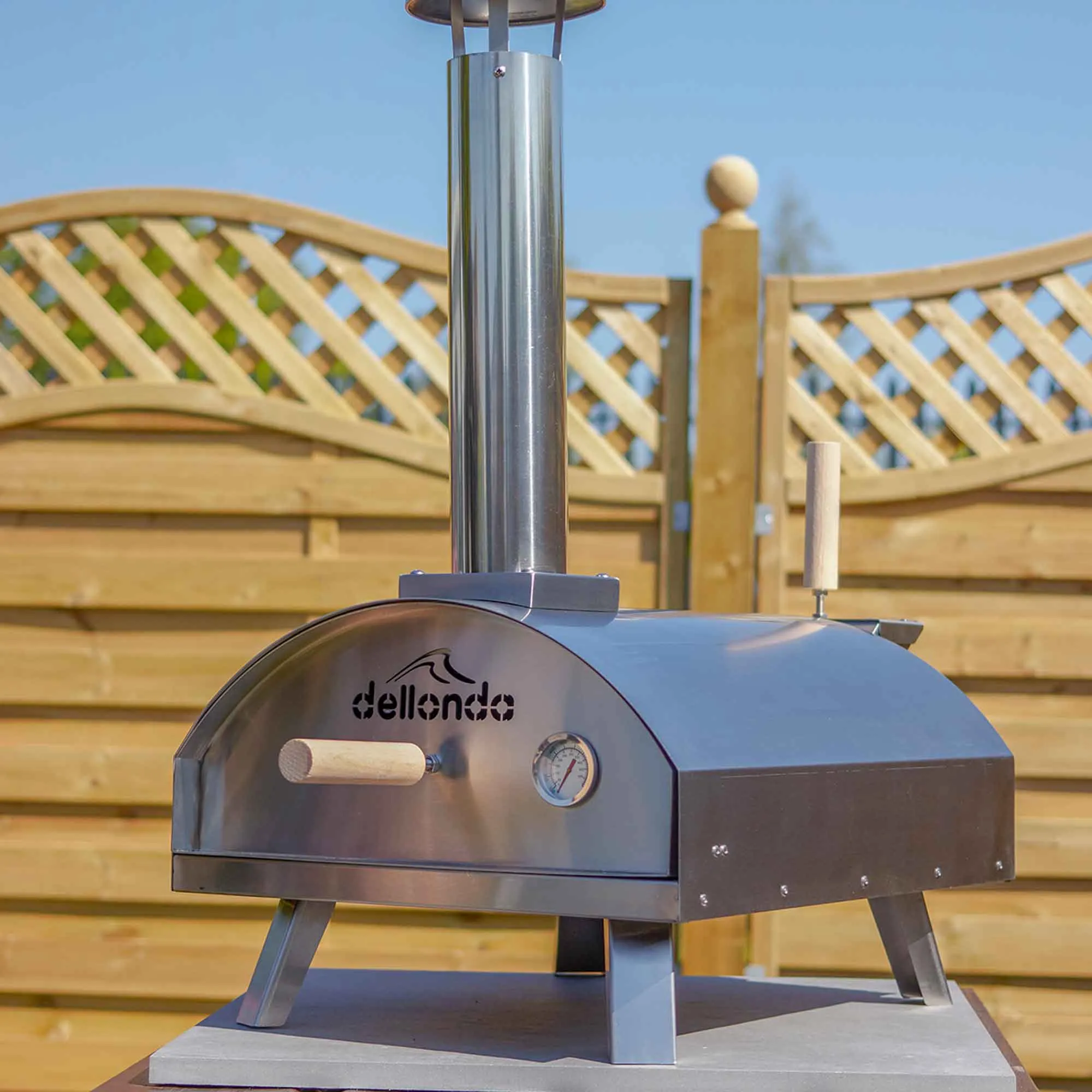 Wood-Fired 14" Pizza Oven and Smoking Oven with Pizza Peel & Cover - Portable, Stainless Steel - DG219