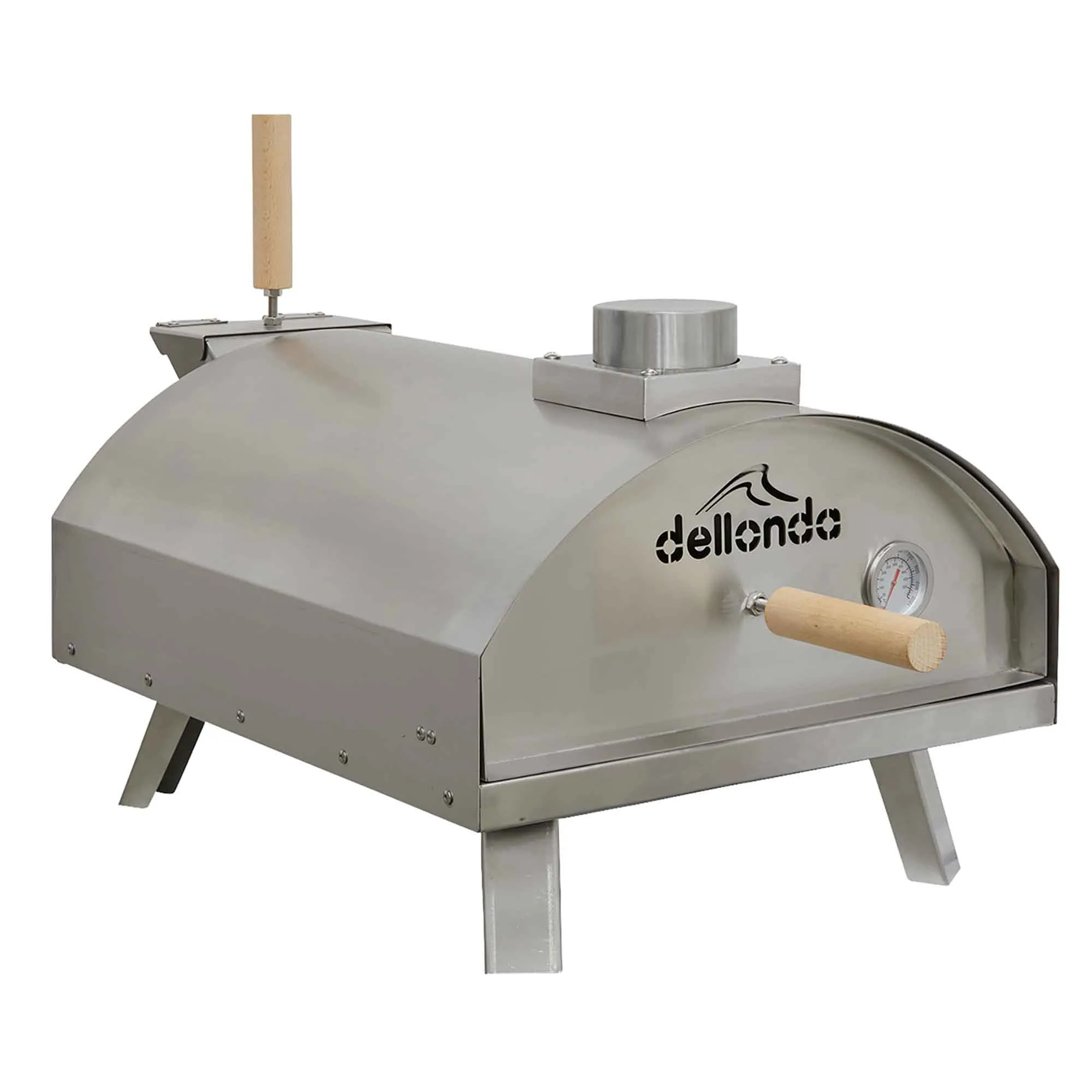 Wood-Fired 14" Pizza Oven and Smoking Oven with Pizza Peel & Cover - Portable, Stainless Steel - DG219