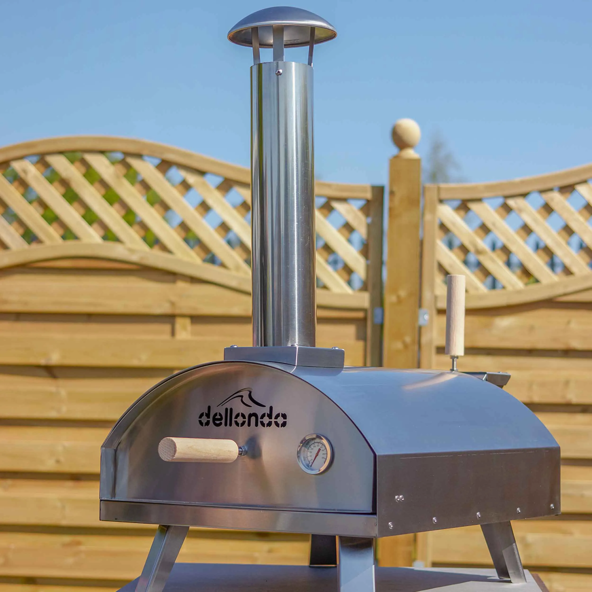 Wood-Fired 14" Pizza Oven and Smoking Oven with Pizza Peel & Cover - Portable, Stainless Steel - DG219