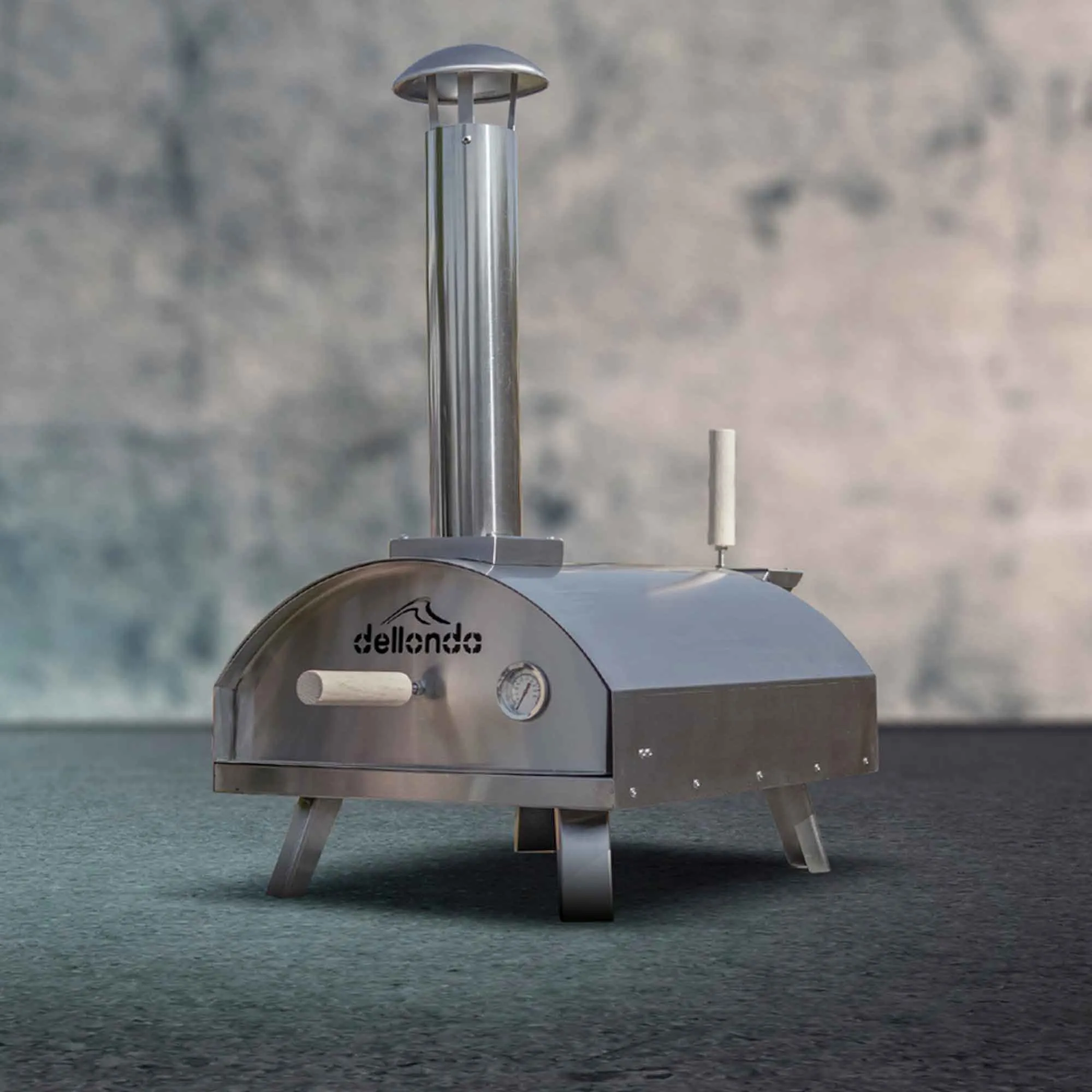 Wood-Fired 14" Pizza Oven and Smoking Oven with Pizza Peel & Cover - Portable, Stainless Steel - DG219