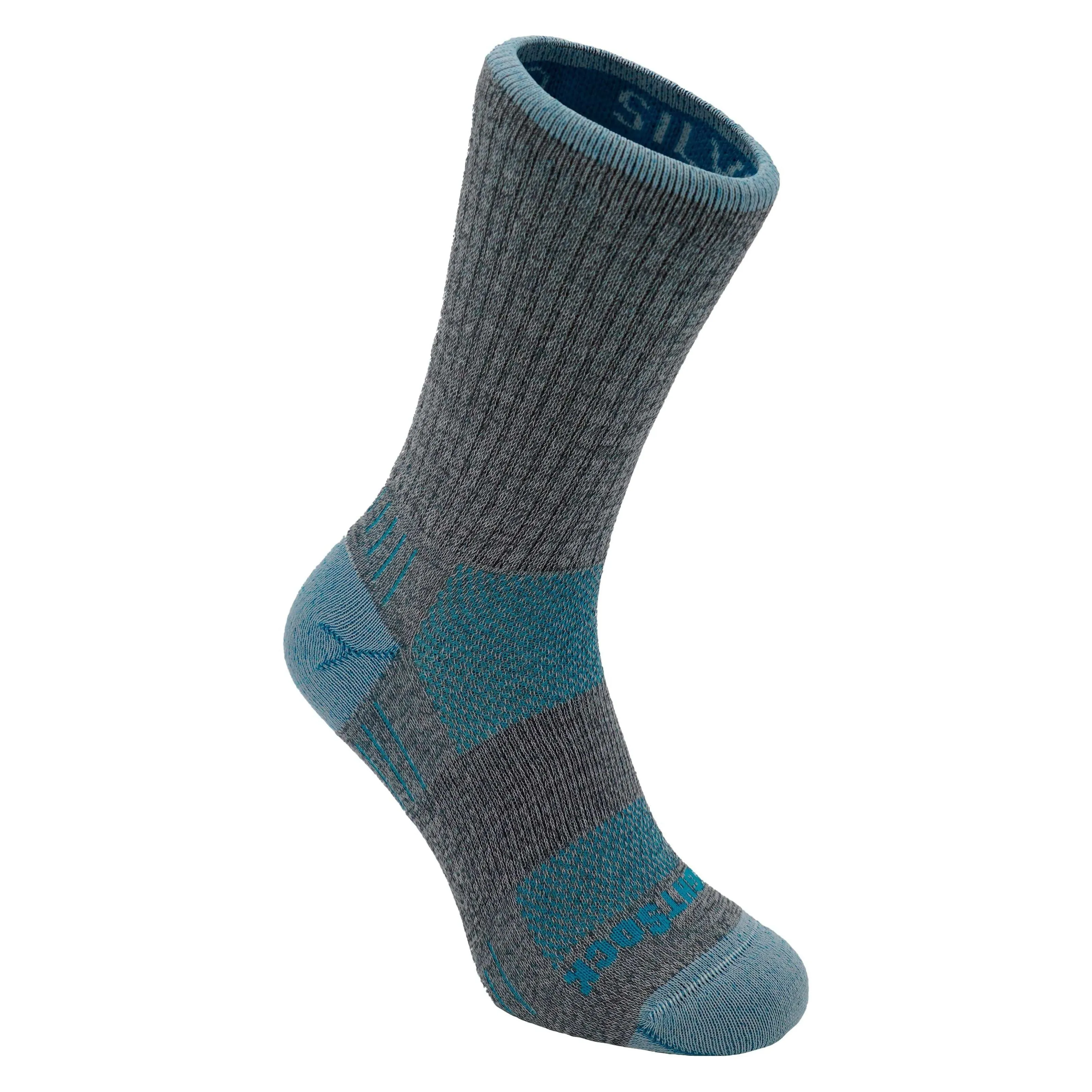 Wrightsock Double-Layer Silver Escape Midweight Crew Socks